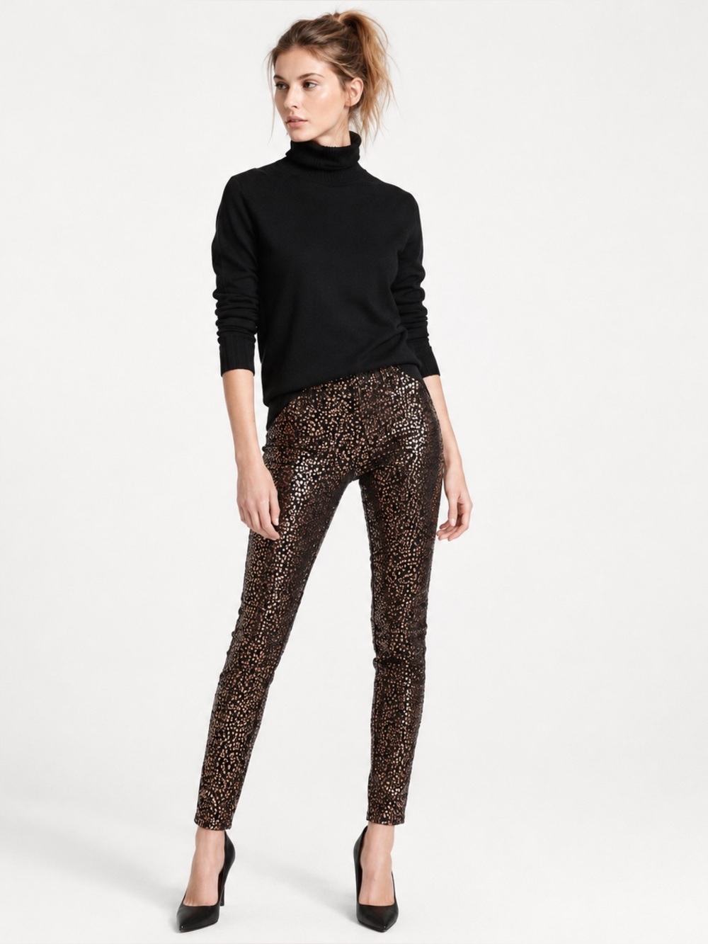 NWT $129 Banana Republic Womens 28 Mid Rise Metallic Animal Print Skinny Jeans